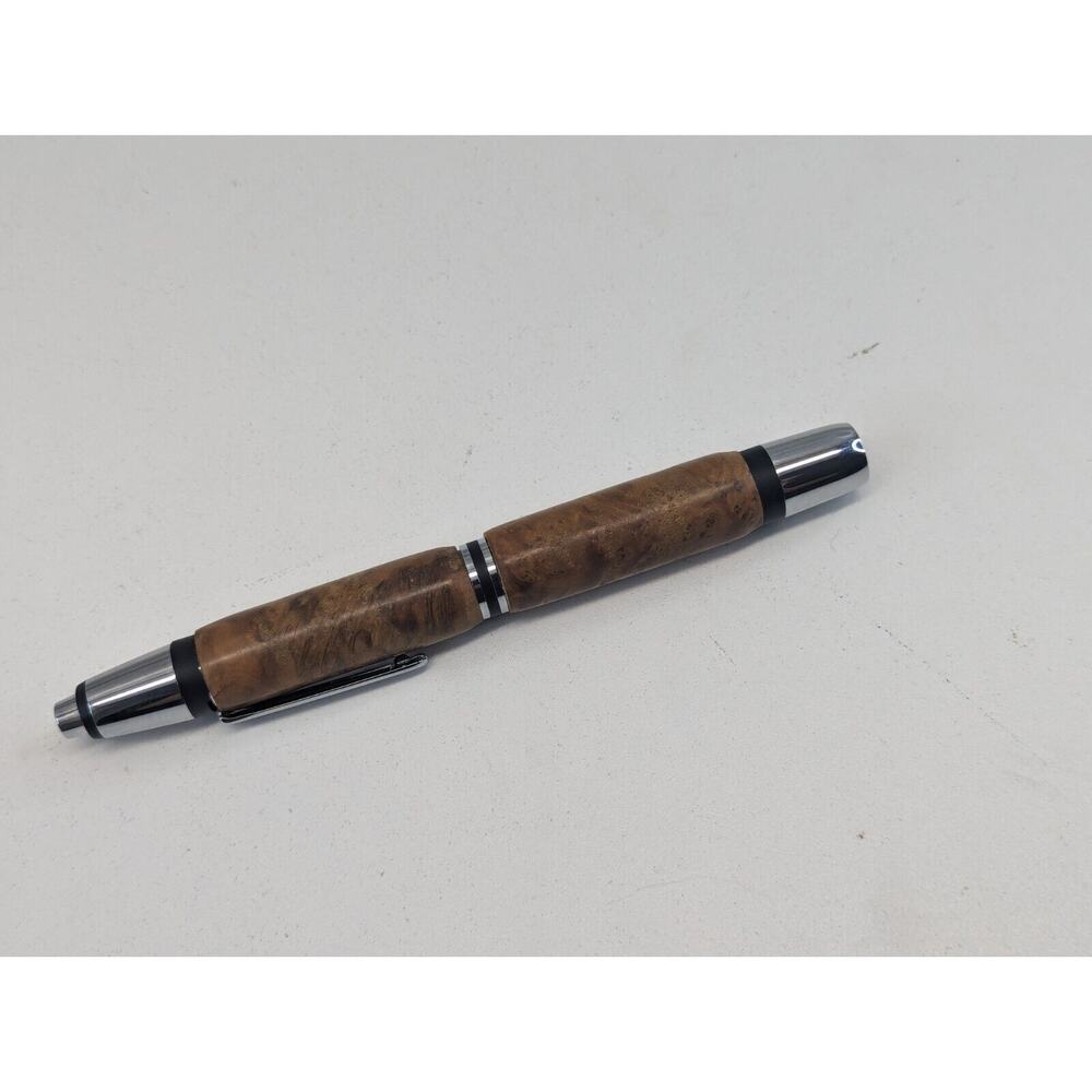Hand Turned Pen Light -‎ Chrome Finish Teal Marble Acrylic Body